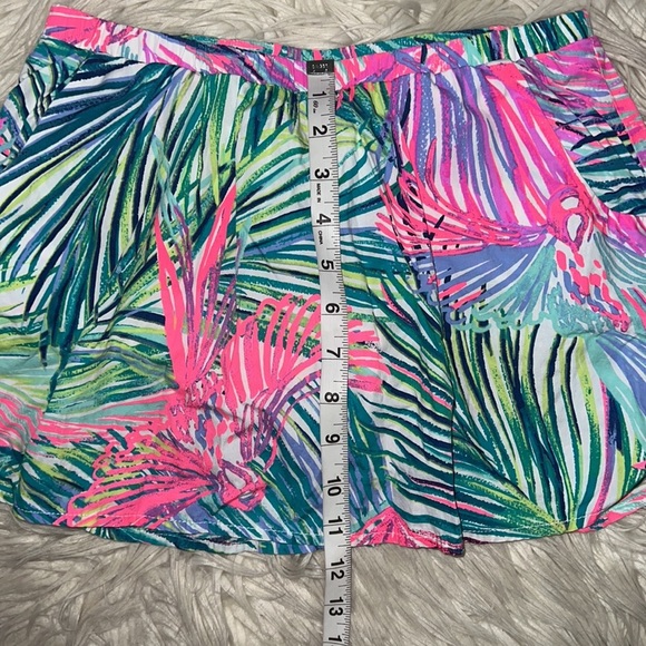 Lilly Pulitzer Sam Skort in Scarlet McCaw Skirt w/ Shorts Palm Leaf sz XL 12-14 - Picture 3 of 8